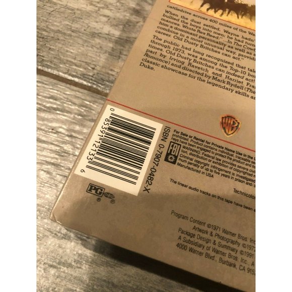 John Wayne‎ & The Cowboys 1971 VHS Video Tape Cowboy Western movie New Sealed - Picture 4 of 4